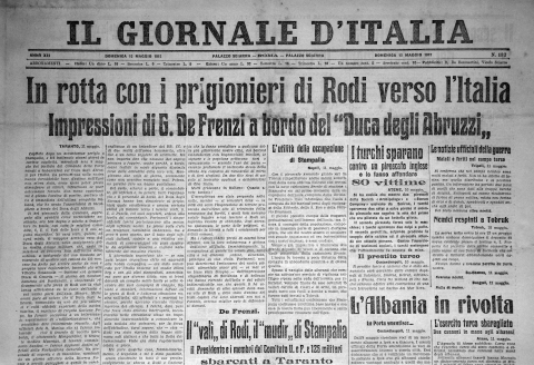 Il Giornale d'Italia - 12 maggio 1912 - Biblioteca-Archivio Rodi Egeo
