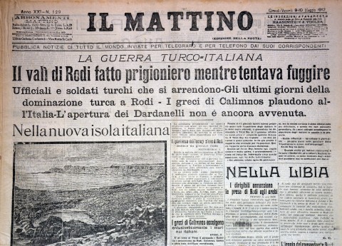 Il Mattino - 9/10 maggio 1912 - Biblioteca-Archivio Rodi Egeo