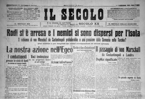 Il Secolo XX - 7 maggio 1912 - Biblioteca-Archivio Rodi Egeo