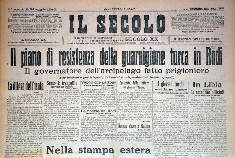 Il Secolo XX - 9 maggio 1912 - Biblioteca-Archivio Rodi Egeo