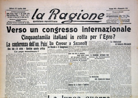 La Ragione - 27 aprile 1912 - Biblioteca-Archivio Rodi Egeo