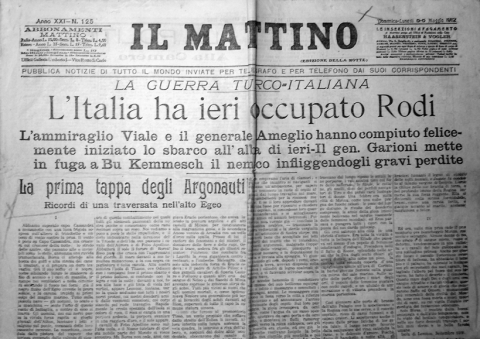 Il Mattino - 5/6 maggio 1912 - Biblioteca-Archivio Rodi Egeo