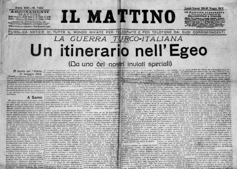 Il Mattino - 20/21 maggio 1912 - Biblioteca-Archivio Rodi Egeo