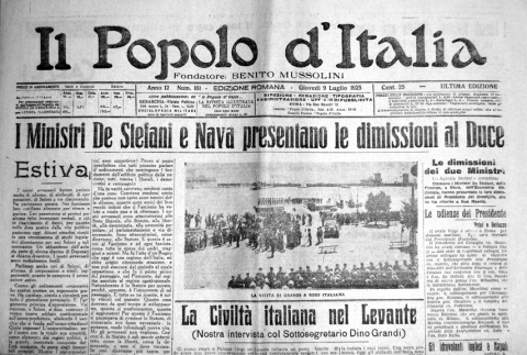 Il Popolo d'Italia - 9 luglio 1925 - Biblioteca-Archivio Rodi Egeo