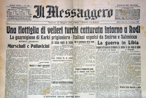 Il Messaggero - 10 maggio 1912 - Biblioteca-Archivio Rodi Egeo