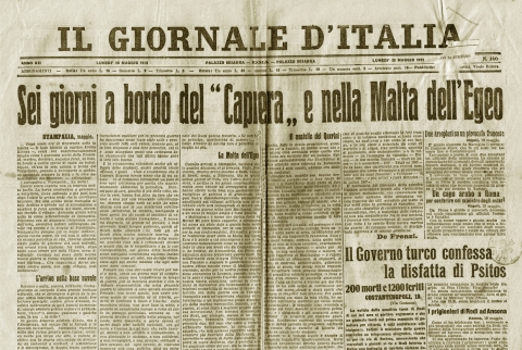 Il Giornale d'Italia - 20 maggio 1912 - Biblioteca-Archivio Rodi Egeo