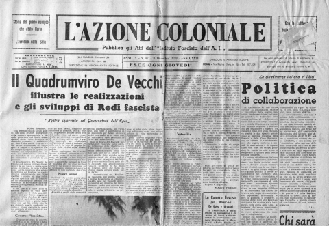 L'Azione Coloniale - 8 dicembre 1938 - Biblioteca-Archivio Rodi Egeo
