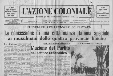 L'Azione Coloniale - 1 dicembre 1938 - Biblioteca-Archivio Rodi Egeo