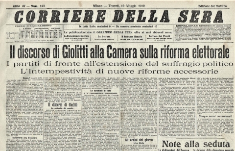 Corriere della Sera - 10 maggio 1912 - Biblioteca-Archivio Rodi Egeo