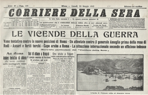 Corriere della Sera - 20 maggio 1912 - Biblioteca-Archivio Rodi Egeo