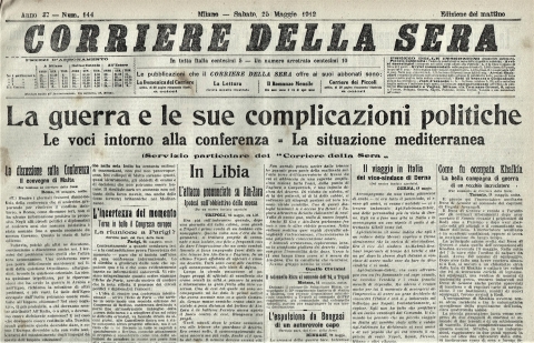 Corriere della Sera - 25 maggio 1912 - Biblioteca-Archivio Rodi Egeo