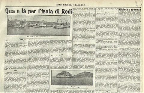 Corriere della Sera - 13 luglio 1912 - Biblioteca-Archivio Rodi Egeo