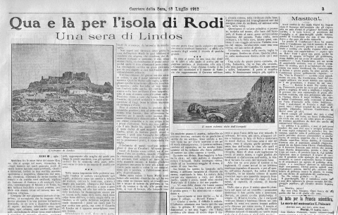 Corriere della Sera - 18 luglio 1912 - Biblioteca-Archivio Rodi Egeo