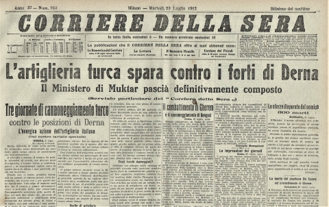 Corriere della Sera - 23 luglio 1912 - Biblioteca-Archivio Rodi Egeo