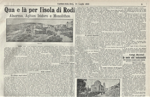 Corriere della Sera - 28 luglio 1912 - Biblioteca-Archivio Rodi Egeo