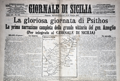 Giornale di Sicilia - 22/23 maggio 1912 - Biblioteca-Archivio Rodi Egeo