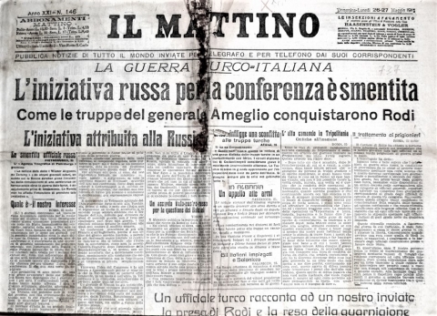 Il Mattino - 26/27 maggio 1912 - Biblioteca-Archivio Rodi Egeo