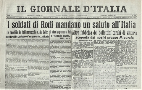 Il Giornale d'Italia - 3 luglio 1912 - Biblioteca-Archivio Rodi Egeo