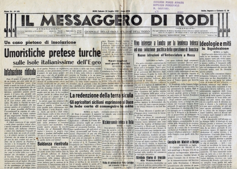 Il Messaggero di Rodi - 1939 - Biblioteca-Archivio Rodi Egeo